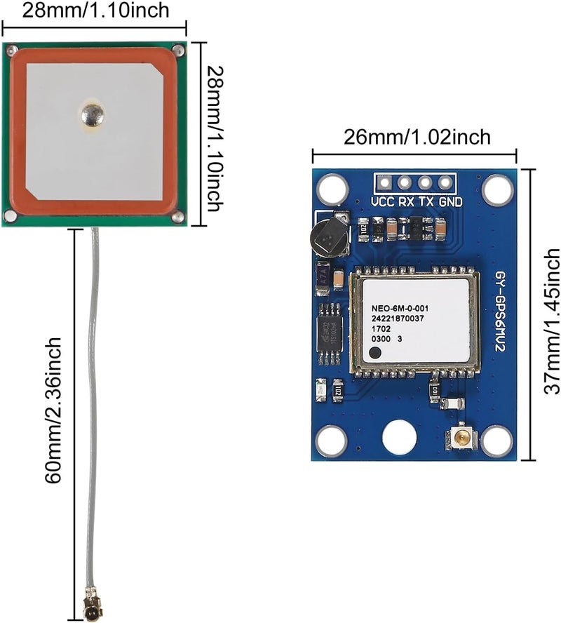 ACEIRMC 6pcs GY-NEO6MV2 NEO-6M GPS Flight Controller Module 3V-5V with Super Strong Ceramic Antenna for Arduino EEPROM APM 2.5 - Image 2